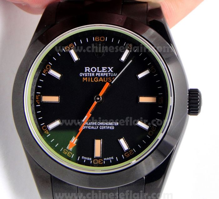 Replica Rolex Milgauss Black Steel Watches - 40mm